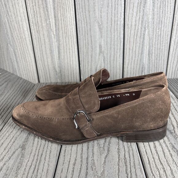 Salvatore Ferragamo Men\'s Suede Monk Strap Loafers Brown 9.5 D UG42220 Italy main image 10